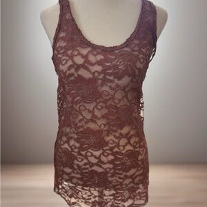 BKE Mauve Lace Top